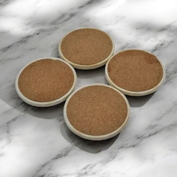 Floral Stone Coaster Set Magnolia 4CT 4" - Picture 3 of 4